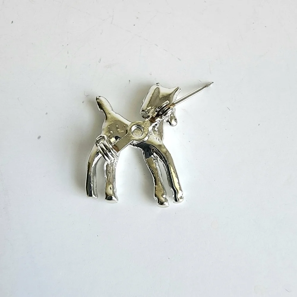 Vintage Horse Brooch Baby Colt Filly Figural Silver Tone Pin‎ Small Dainty